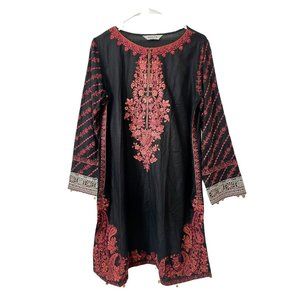 MARIA B Embroidered Top Original Lawn Shalwar Qameez Pakistani Indian Black Red